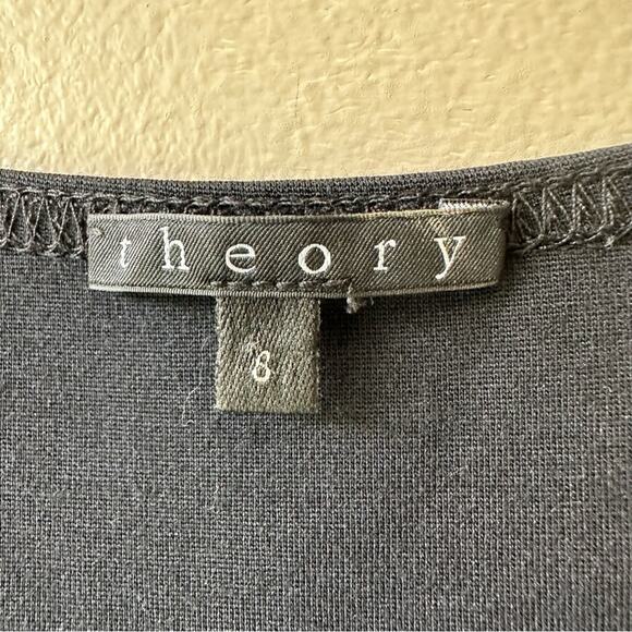 Theory Sheath Dress Bodycon Sleeveless Knit Open Back Black Womens 8 Event Party - Picture 7 of 11